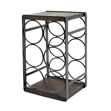 SODUKU Rustic Wood Countertop Wine Rack 6 Bottles No Need Assembly