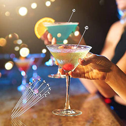 SOGEWO Stainless Steel Cocktail Picks(4.3Inch, set of 15), Upgrade Martini Picks, Reusable Cocktail Toothpicks, Metal Cocktail picks for Martini Olives Appetizers Sandwich