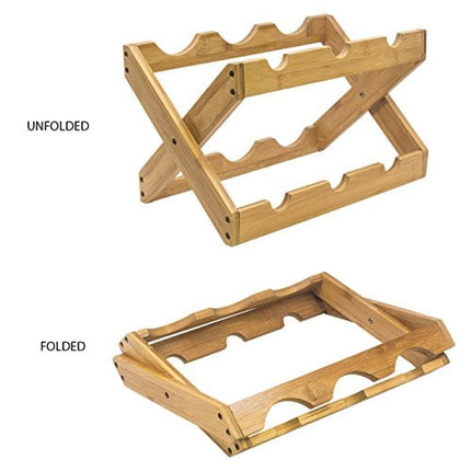 Sorbus Bamboo Foldable Countertop Wine Rack 6-Bottles (Bamboo)