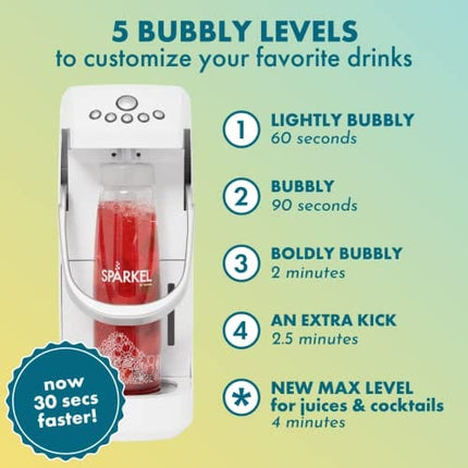 Spärkel Beverage System (Seafoam) - Sparkling Water and Soda Maker - A New Way of Sparkling - Use Fresh & Natural Ingredients - No CO2 Tank Needed