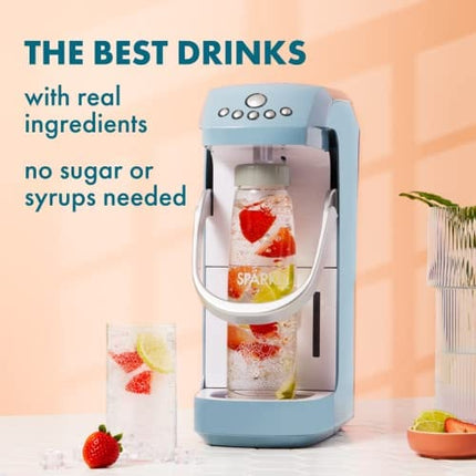 Spärkel Beverage System (Seafoam) - Sparkling Water and Soda Maker - A New Way of Sparkling - Use Fresh & Natural Ingredients - No CO2 Tank Needed