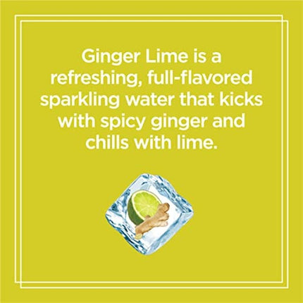 Sparkling Ice, Ginger Lime Sparkling Water, Zero Sugar Flavored Water, with Vitamins and Antioxidants, Low Calorie Beverage, 17 fl oz Bottles (Pack of 12)