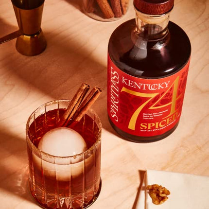 SPIRITLESS Kentucky 74 Spiced | Non-Alcoholic Cinnamon Whiskey Spirit | Fully Distilled & Award-Winning Mocktail & Cocktail Ingredient | For Halfsies or Fully Spiritless | Non-GMO & Vegan | 700 ml Bottle
