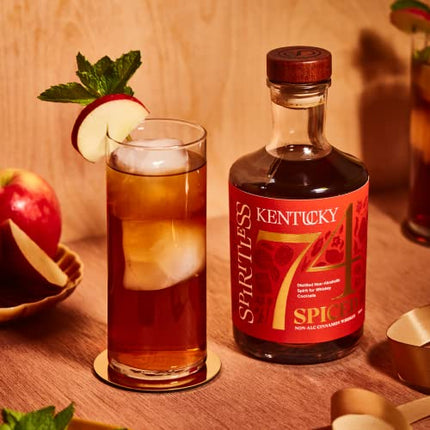 SPIRITLESS Kentucky 74 Spiced | Non-Alcoholic Cinnamon Whiskey Spirit | Fully Distilled & Award-Winning Mocktail & Cocktail Ingredient | For Halfsies or Fully Spiritless | Non-GMO & Vegan | 700 ml Bottle
