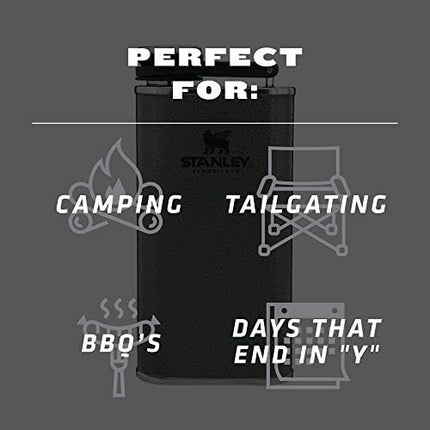 Stanley Classic Flask 8oz with Never-Lose Cap, Wide Mouth Stainless Steel Hip Flask for Easy Filling & Pouring, Insulated BPA-Free Leak-Proof Flask