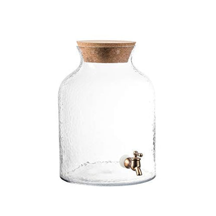 Style Setter Beverage Drink Dispensers Glass & Cork Lid, Clear, 2.7 Gallon