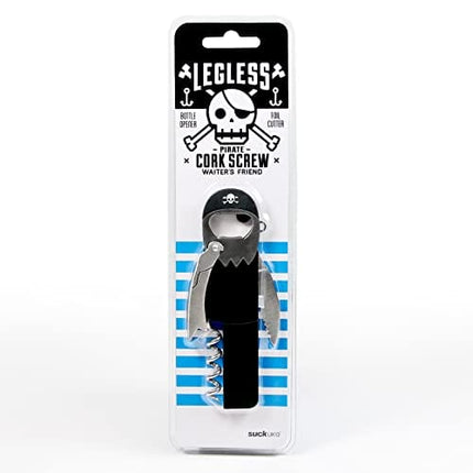 Suck UK | Pirate Bottle Opener | Legless Corkscrew Wine Opener | Beer Bottle Opener & Wine Corkscrew Pirate Accessories | Peg Leg Bottle Opener Keychain | Key Chain Kitchen Gadgets
