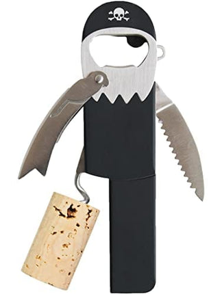 Suck UK | Pirate Bottle Opener | Legless Corkscrew Wine Opener | Beer Bottle Opener & Wine Corkscrew Pirate Accessories | Peg Leg Bottle Opener Keychain | Key Chain Kitchen Gadgets