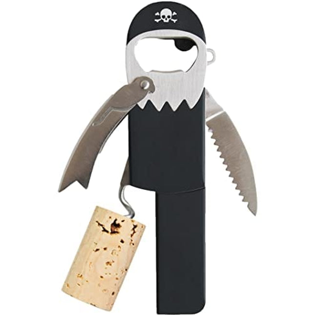 Suck UK | Pirate Bottle Opener | Legless Corkscrew Wine Opener | Beer Bottle Opener & Wine Corkscrew Pirate Accessories | Peg Leg Bottle Opener Keychain | Key Chain Kitchen Gadgets