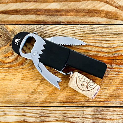 Suck UK | Pirate Bottle Opener | Legless Corkscrew Wine Opener | Beer Bottle Opener & Wine Corkscrew Pirate Accessories | Peg Leg Bottle Opener Keychain | Key Chain Kitchen Gadgets