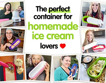 SUMO Ice Cream Containers for Homemade Ice Cream - 2 Containers - 1.5 Quart Each - Green