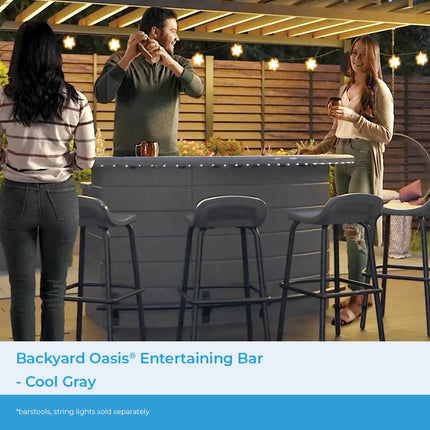 Suncast Backyard Oasis Entertaining Bar, Gray