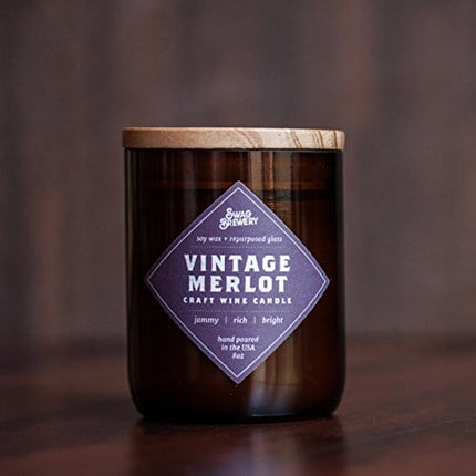 Vintage Merlot Wine Candle - Makes a Great Wine Gift, Gift for Mom, Unique Wine Bottle Candle, Pinot Noir, Bordeaux, Cabernet, Syrah, Malbec, Chardonnay, Lush *Made in USA*