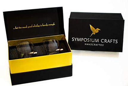 Symposium Crafts Set of 2 Handcrafted .308 Bullet Glasses | Premium Gift Box | Designed in America | 10oz Tumbler