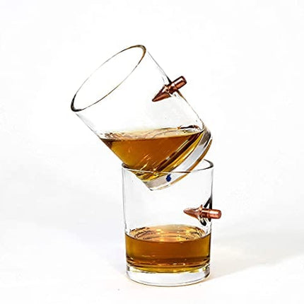 Symposium Crafts Set of 2 Handcrafted .308 Bullet Glasses | Premium Gift Box | Designed in America | 10oz Tumbler