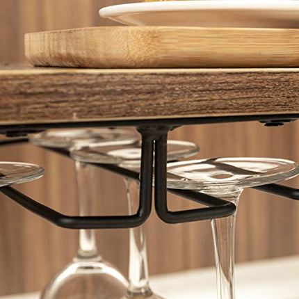 Tayene Bar Serving Cart Home Myra Rustic Mobile Kitchen Serving cart,Industrial Vintage Style Wood Metal Serving Trolley (Rustic Brown-A)