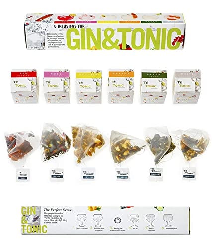 Gin And Tonic kit- 6 Different Flavored Gin Botanicals Herbs Infusions Bags- Cocktail Infusion Kit - Gin Gift Set For Men And Women