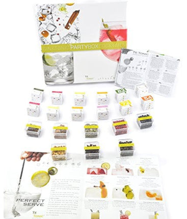 Te Tonic Gin And Tonic Party Box – 24 Gin and Vodka Infusions, 8 Botanicals Bags - Cocktail Infusion Kit For Bars/Restaurants And Hotels – Ideal Gin Gift Box