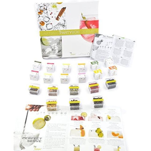 Te Tonic Gin And Tonic Party Box – 24 Gin and Vodka Infusions, 8 Botanicals Bags - Cocktail Infusion Kit For Bars/Restaurants And Hotels – Ideal Gin Gift Box