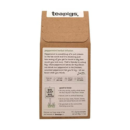 Teapigs Peppermint Leaves Tea Bags Made with Whole Leaves , 15 Count (Pack of 1)