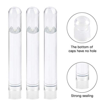 Temedon 100pcs Test Tubes, 16x100mm(10ml) Plastic Test Tubes with Caps for Lash Wands, Scientific Experiments, Plant Propagation