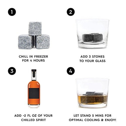 Original Whisky Stones CLASSIC By Teroforma – Handcrafted Natural Soapstone Beverage Chilling Cubes (Set of 9)