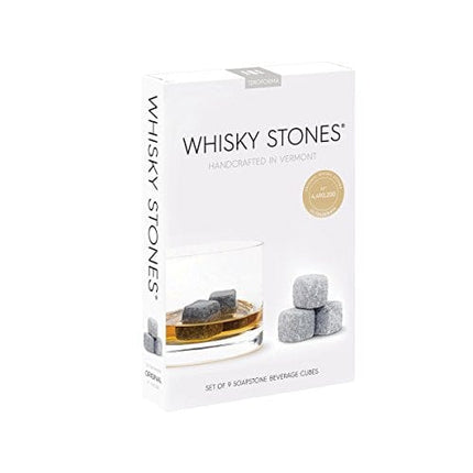 Original Whisky Stones CLASSIC By Teroforma – Handcrafted Natural Soapstone Beverage Chilling Cubes (Set of 9)