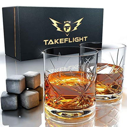 Whiskey Glasses Gift Set - Whisky Gifts for Men | Fill this Whiskey Glass Set with Your Favorite Bourbon or Scotch | Cool Gifts for Men, Father's Day Gift for Dad or Brother, Man Cave Accessories