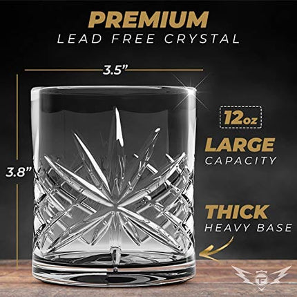 Whiskey Glasses Gift Set - Whisky Gifts for Men | Fill this Whiskey Glass Set with Your Favorite Bourbon or Scotch | Cool Gifts for Men, Father's Day Gift for Dad or Brother, Man Cave Accessories