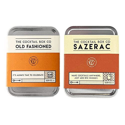 The Old Fashioned & Sazerac Cocktail Kit - The Cocktail Box Co. Premium Cocktail Kits - Hand Crafted Cocktails. Great gift for any cocktail lover! (2 Kit Variety Pack)