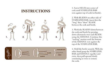 The Durand® two part device to successfully remove older and fragile wine corks whole and intact.