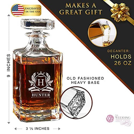 Custom Engraved Whiskey Decanter - Personalized with Cavalier Design