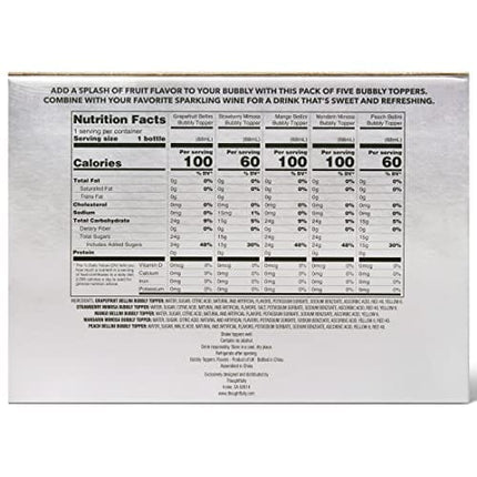 Thoughtfully Cocktails, Bubbly Toppers Gift Set, Add a Splash of Flavor to Champagne or Prosecco with 5 Unique Flavors, Set of 5 (Contains No Alcohol)