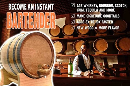 Thousand Oaks Barrel Co. - Kentucky Bourbon Whiskey Making Kit – Make & Age Spirits in a Oak Cask - Keg Aged Whisky Rum Wine Beer Gin – Oak Barrel Bootleg Kit