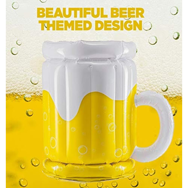 2 Pack Inflatable Beer Mug Cooler Beach Party - Inflatable Drink Coolers for Parties - 2 in1 Pool Drink Floatie Blow Up Cooler - Spongebob Party Supplies - Cheers and Beers to 30 Years