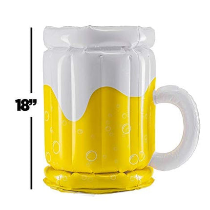 2 Pack Inflatable Beer Mug Cooler Beach Party - Inflatable Drink Coolers for Parties - 2 in1 Pool Drink Floatie Blow Up Cooler - Spongebob Party Supplies - Cheers and Beers to 30 Years