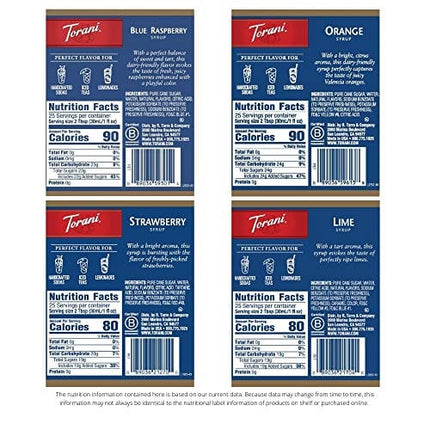 Torani Syrup Variety Pack, Soda Flavors, 25.4 Ounces (Set of 4)
