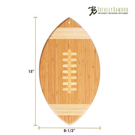 Totally Bamboo Football Shaped Bamboo Serving and Cutting Board, 14" x 8-1/2"