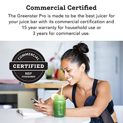 Tribest Jumbo Twin Gears GS-P502 Greenstar Pro Commercial Heavy Duty Juice Extractor, Gray, Pack of 1