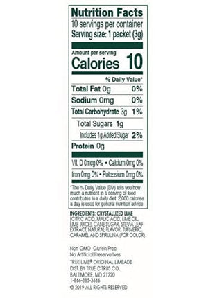 True Lime LIMEADE, True Lemon | True Citrus, 10 Count (Pack of 4)