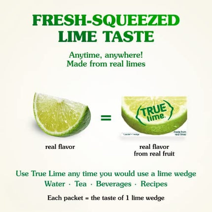 TRUE LIME Water Enhancer, Bulk Dispenser Pack, 0 Calorie Drink Mix Packets For Water, Sugar Free Lime Flavoring Powder Packets, Water Flavor Packets Made with Real Limes, 100 Count (Pack of 1)