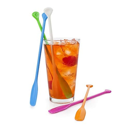 True Party Paddle Stir Sticks, Pack of 5, Multicolor Cocktail Stir Sticks, Drink Accessories