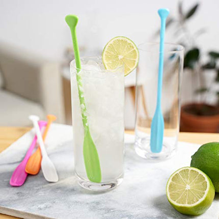 True Party Paddle Stir Sticks, Pack of 5, Multicolor Cocktail Stir Sticks, Drink Accessories