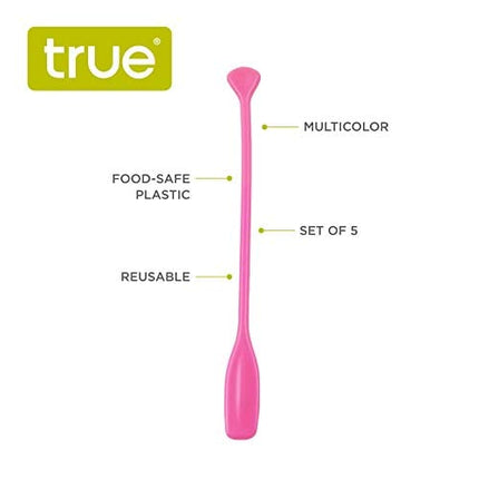 True Party Paddle Stir Sticks, Pack of 5, Multicolor Cocktail Stir Sticks, Drink Accessories