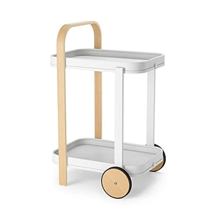 Umbra Bellwood Bar and Serving Cart, White/Natural