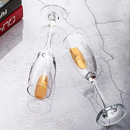 Classic Champagne Flutes, Set of 12, 6 Oz Premium Stemmed Champagne Glasses, Sparkling Wine Glass, Crystal Clear
