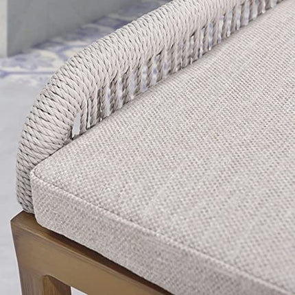 US Furnishing Indoor & Outdoor Waterproof Hand-Crafted Stool, Stool Bar Chair Rattan Chair Bar Stool High Stool Home Back Dining Chair Comfortable Simple & Beautiful (Bar Height 30'), Beige. Brown