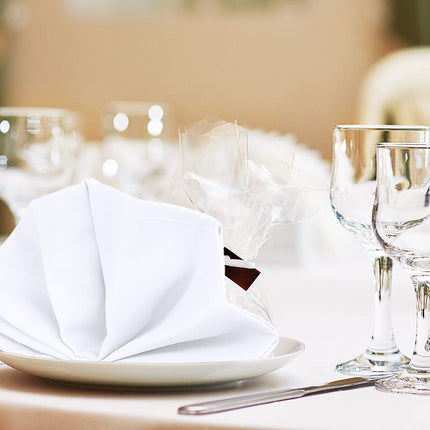 Utopia Kitchen White Cloth Napkins [12 Pack, 18x18 Inch] Cotton Blend Washable and Reusable Table Dinner Napkins for Hotel, Lunch, Restaurant, Weddings, Event and Parties