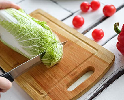 Utopia Kitchen 3 Piece Bamboo Cutting Boards with Juice Grooves - BPA Free - Eco-friendly - Natural Organic Bamboo Chopping Boards for Vegetables, Meat and Cheese (Pack Of 1)