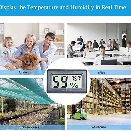 Veanic 4-Pack Mini Digital Electronic Temperature Humidity Meters Gauge Indoor Thermometer Hygrometer LCD Display Fahrenheit (℉) for Humidors, Greenhouse, Garden, Cellar, Fridge, Closet